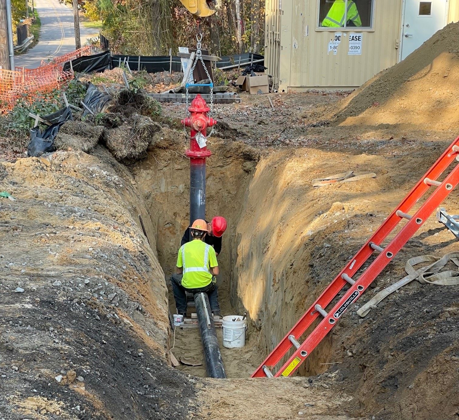 Installation of Ductile Iron Pipe and Hydrant
